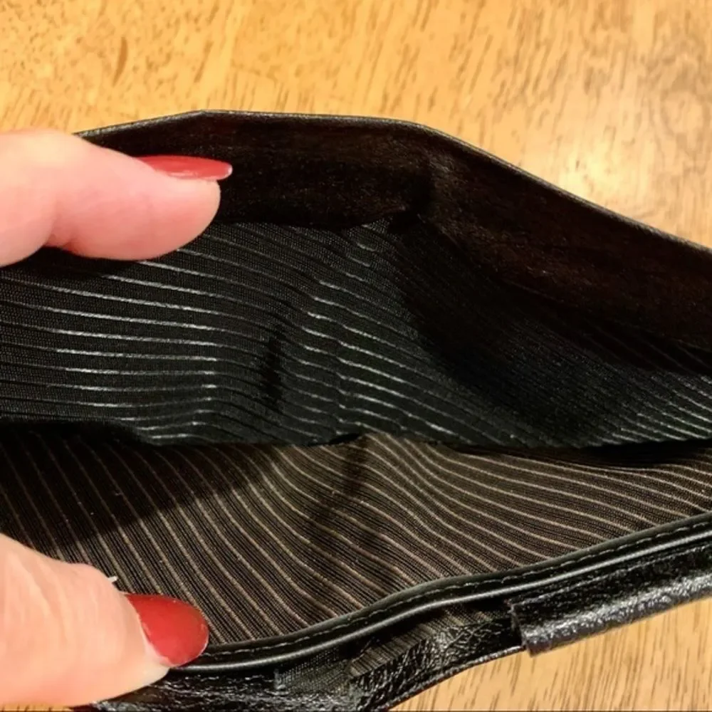 NWOT Swank Genuine Cowhide Black‎ Leather Bifold Wallet